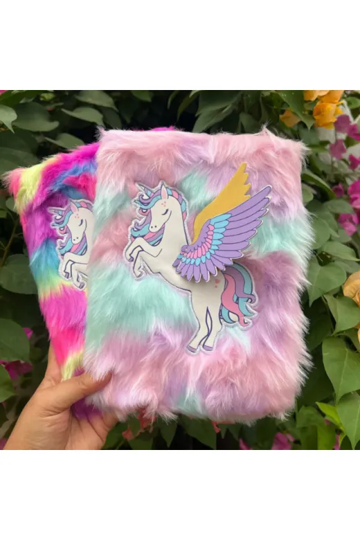 MEKs TTT-24242452150 Unicorn Tasarımlı Peluş Hatıra Defteri