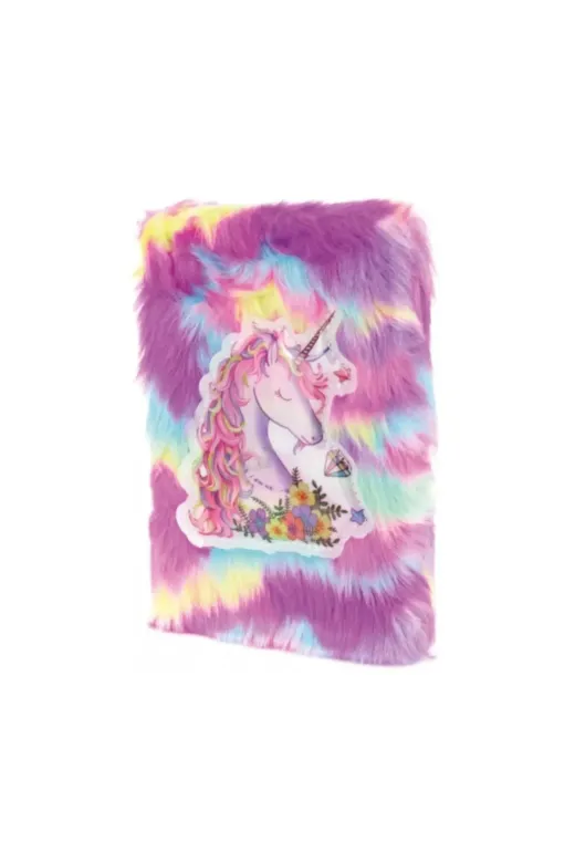 MEKs TTT-24242452153 Çiçekli Unicorn Tasarımlı Peluş Hatıra Defteri