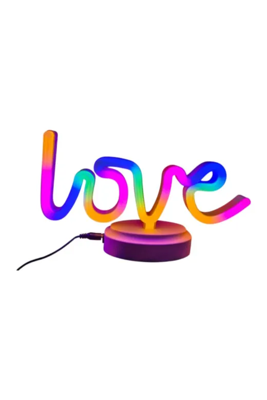 MEKs TTT-24242452671 Neon Işıklı Love Yazılı Masa Gece Lambası