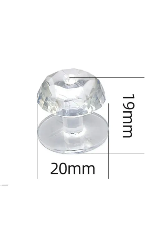 MEKs TTT-24242453266 4 Adet Kristal Tasarımlı Çok Amaçlı Yapışkanlı Tutacak Buton