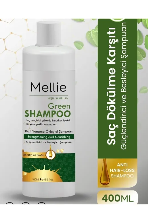 mellie mellie003_shampoo Renk Koruyucu Dökülme Karşıtı Yansıma Önleyici, Saç Kökü Güçlendirici Şampuan Ve Keratin Sütü 400Ml