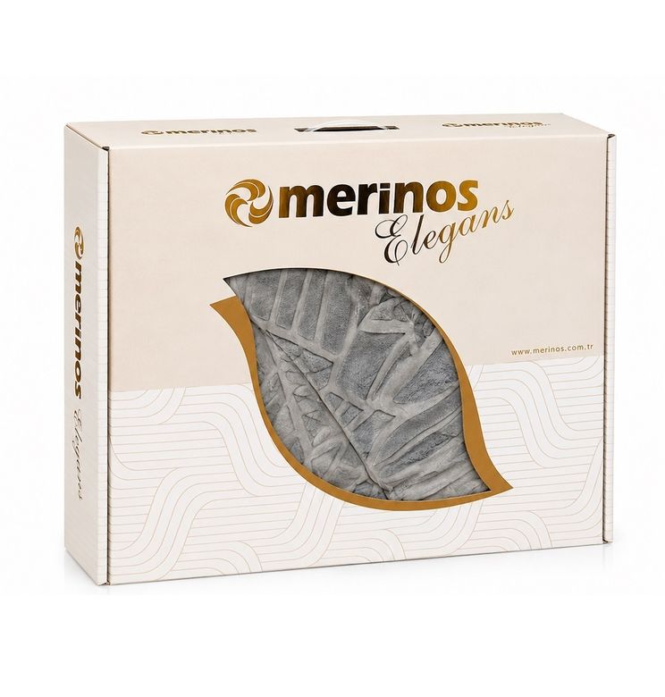 Merinos Elegans Kalın Embos Tek Kişilik Kutulu Battaniye (160x220) - Gri