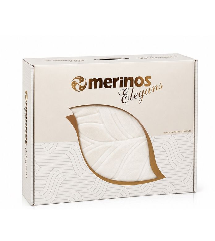Merinos Elegans Kalın Embos Tek Kişilik Kutulu Battaniye (160x220) - Kemik