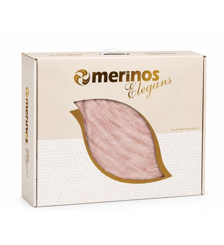 Merinos Elegans Kalın Embos Tek Kişilik Kutulu Battaniye (160x220) - Gül Defne