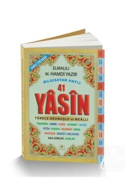 Merve Yayınları 40777 Fihristli 41 Yasin Bilgisayar Hatlı Türkçe Okunuşlu Ve Mealli (Cep Boy) (Kod: Yasin005)