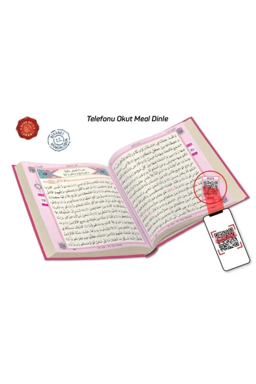 Merve Yayınları MK-001 Kuranı Kerim Bilgisayar Hatlı Pembe Renk Hafız Boy 14X20 Cm