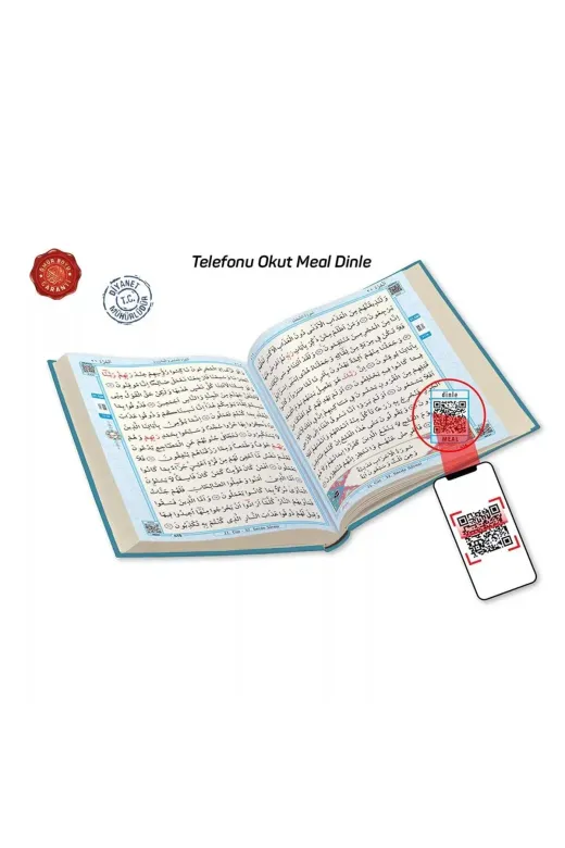 Merve Yayınları TYC00205022110 Kur'an-I Kerim Bilgisayar Hatlı Mavi Renk Orta Boy Kur-An 015 Sesli Kur-An