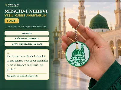 Mescid-i Nebi Tasarımlı Şık Anahtarlık (1 li - 5 li - 10 lu uygun fiyata satın alım seçeneği ile) FORMAY3D