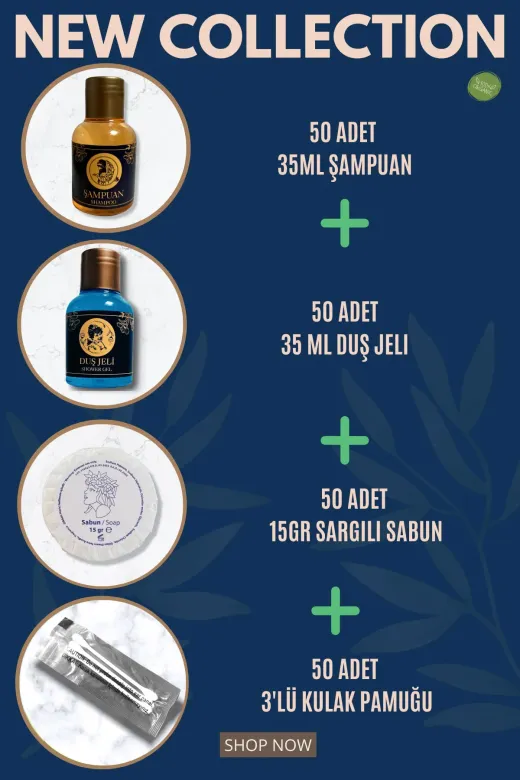 mesimo 87597678709 Otel Şampuanı + Duş Jeli + Sabunu + 3Lü Kulak Pamuğu 50Li Set Etiketli