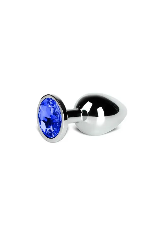 Metal Elmas Taşlı Anal Plug Mavi En Küçük Boy