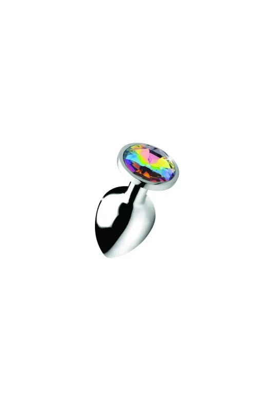 Metal Elmas Taşlı A*nal Plug Rainbow Orta Boy