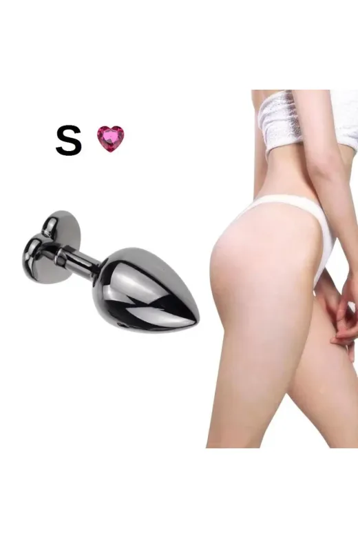 Metal Kalp Taşlı Anal Plug