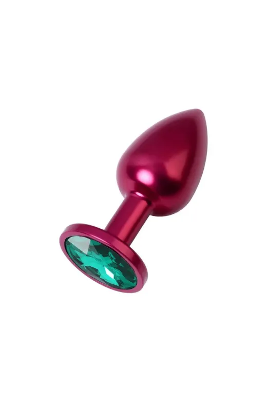 Metal Yeşil Taşlı Kırmızı Anal Plug Küçük Boy