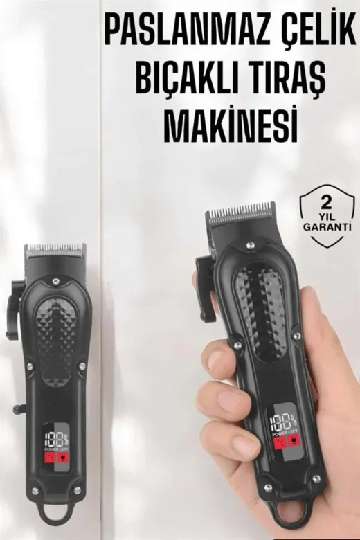 Mey İthalat GROUP-2740322 ® Sıfır Tıraş Makinesi Dijital Göstergeli Paslanmaz Çelik Bıçaklı Taşınabilir