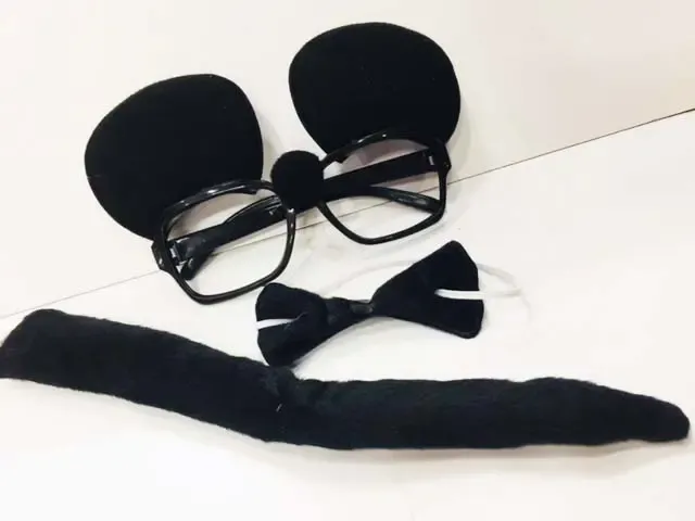 Mickey Mouse Gözlüğü Papyonu Kuyruğu Seti (4745)