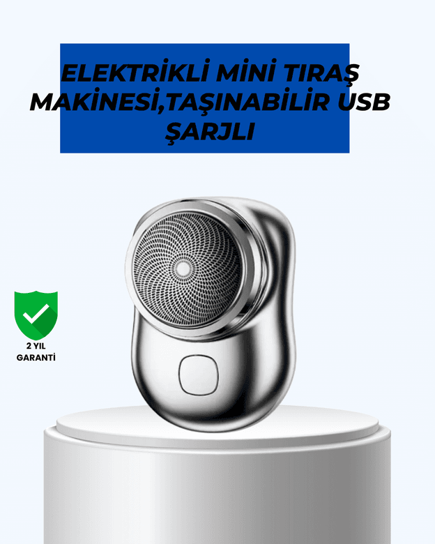 Mikro titreşim motorlu, düşük sesli, USB girişli tıraş makinesi