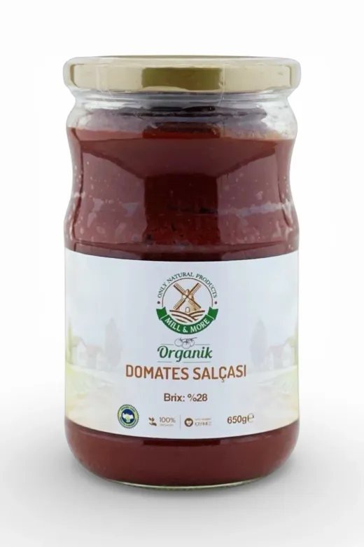 Mill & More Only Natural Products MM-8684438220258 Yeni Mahsul Organik Tuzsuz Domates Salçası 650 G