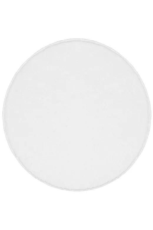 Minas Home -M1001B Yuvarlak Beyaz Puffy Peluş Post Halı Mns