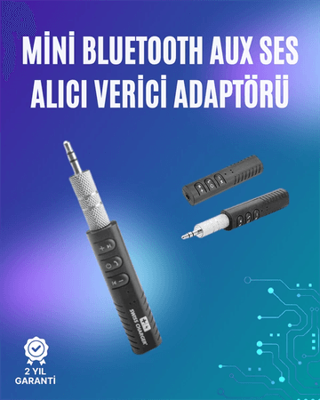 Mini Bluetooth Müzik Alıcısı | Ev &amp; Araç Stereo Sistemlerine Kablosuz Bağlantı