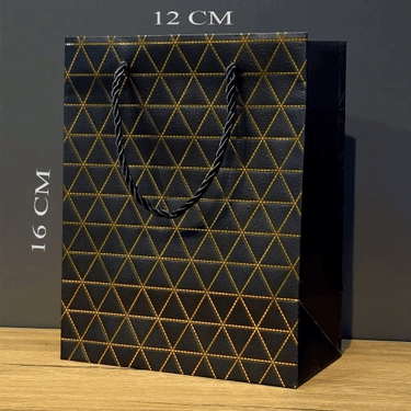 Mini Boy Siyah Gold Yaldızlı Karton Çanta