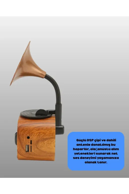 Mini Nostaljik Bluetooth Hoparlör FM Radyo 8 Saat Batarya Yeni Nesil