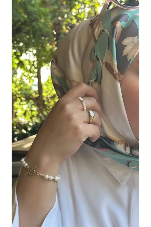 miragelandjewellery İN0048 Hakiki İnci Yüzük
