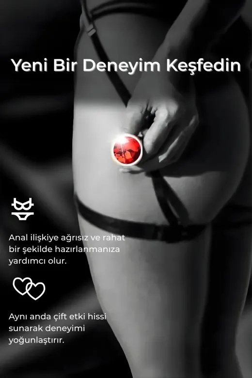 MİRİMORO MİRPLUGG1 Anal Alıştırıcı Plug – Pürüzsüz Metal Anal Tıkaç Taş Detaylı Tasarım