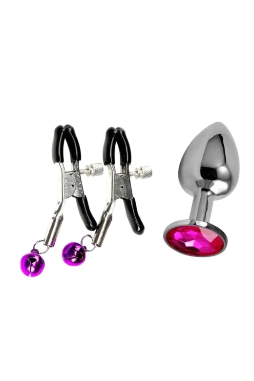 MİRİMORO MM8985 12 Parça Pembe Siyah Fantezi Set Vücut Aksesuar Seti
