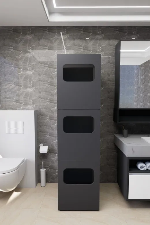 Mirobi MRB-LVN-BNY-KRL-SPT-DLB Lavina Banyo Kirli Sepetli Çamaşır Dolabı Antrasit
