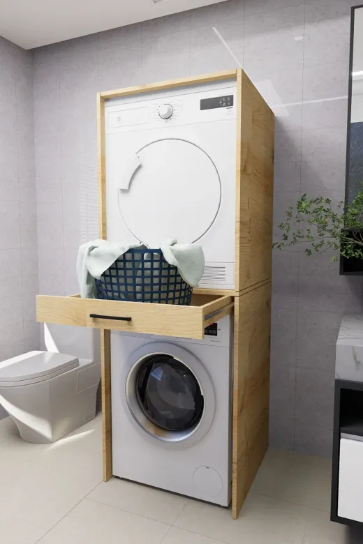 Mirobi MRB-SRNT-CMS-KRT-DLB Serenity Banyo Dolabı Çamaşır Ve Kurutma Makinesi Dolabı Rivoli