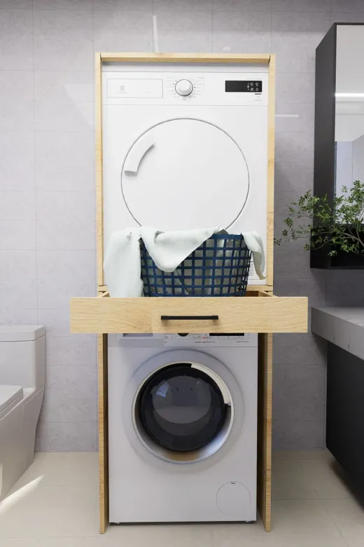 Mirobi MRB-SRNT-CMS-KRT-DLB Serenity Banyo Dolabı Çamaşır Ve Kurutma Makinesi Dolabı Rivoli