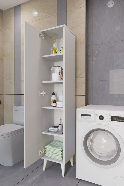 Mirobi Mrb-Tndm-Bny-Dlb Tandem Çok Amaçlı Dolap Banyo Dolabı Beyaz
