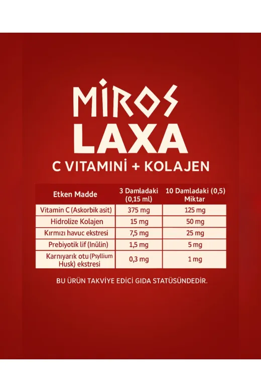 MİROS BİYOTEKNOLOJİ mrslaxa Miros Laxa | Bitkisel Destekli Sıvı Takviye - 30 Ml