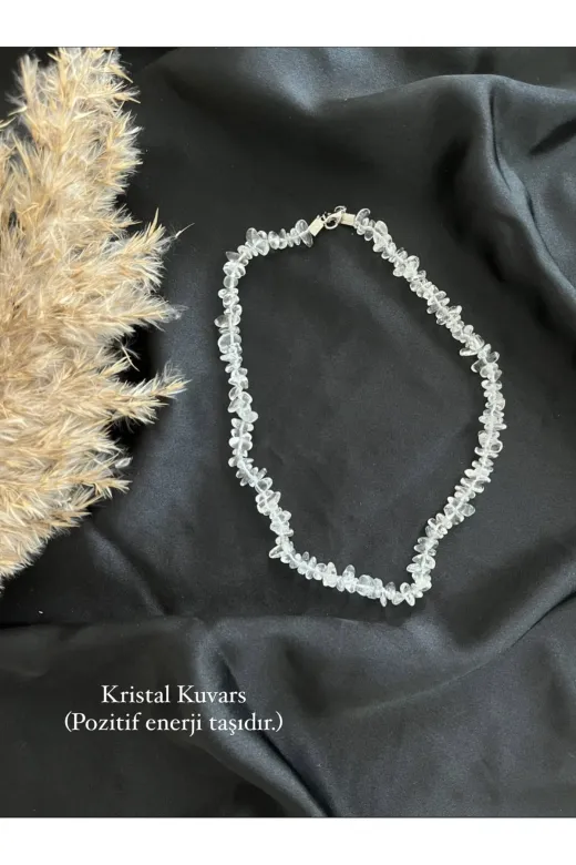 Mistik Tasarım DTKLY01 Kristal Kuvars Kırık Taş Kolye