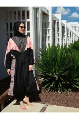 Mix Renkli Oversize Uzun Tesettür Mayo - ALF26530