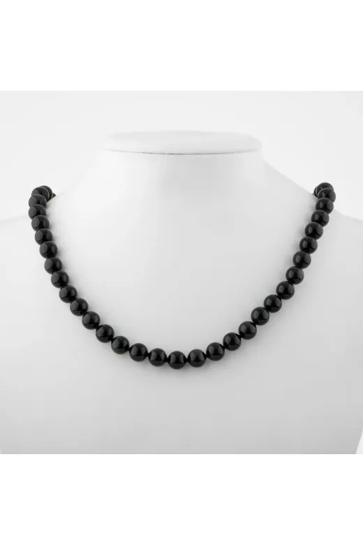 MMZ STORE PRA-8905145-5095 Golden Obsidyen 8 Mm Düğümlü Doğal Taş Kolye