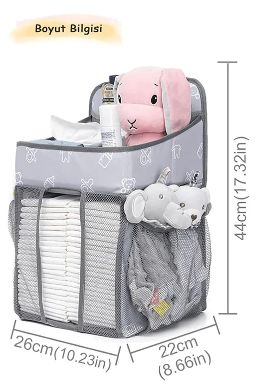 Moda West HBV000001BES1 Fonksiyonel Beşik Organizer Beşik Yanı Düzenleyici Beşik Çantası Beşik Yan Çanta Baby Regulator