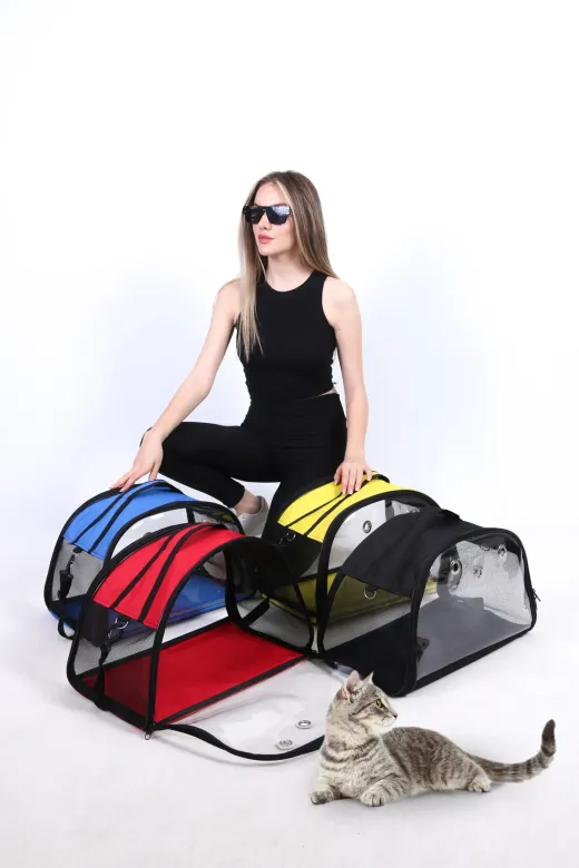 Moda West şeffafpvc85956 Çift Tarafı Şeffaf Askılı Ve Elde Taşınabilir Kedi Köpek Taşıma Çantası