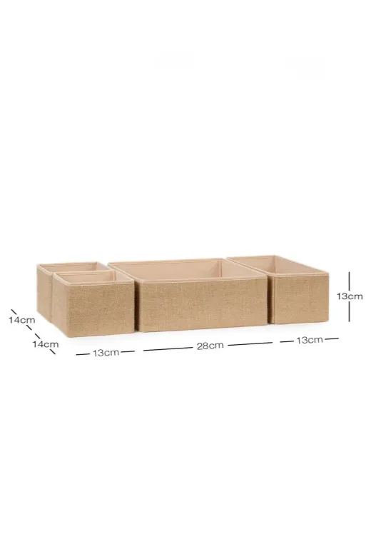 Moda West TM-030 4 Parça Çekmece Içi Dolap Çamaşır Düzenleyici Çocuk Odası Katlanır Saklama Kutusu Organizer Set A7