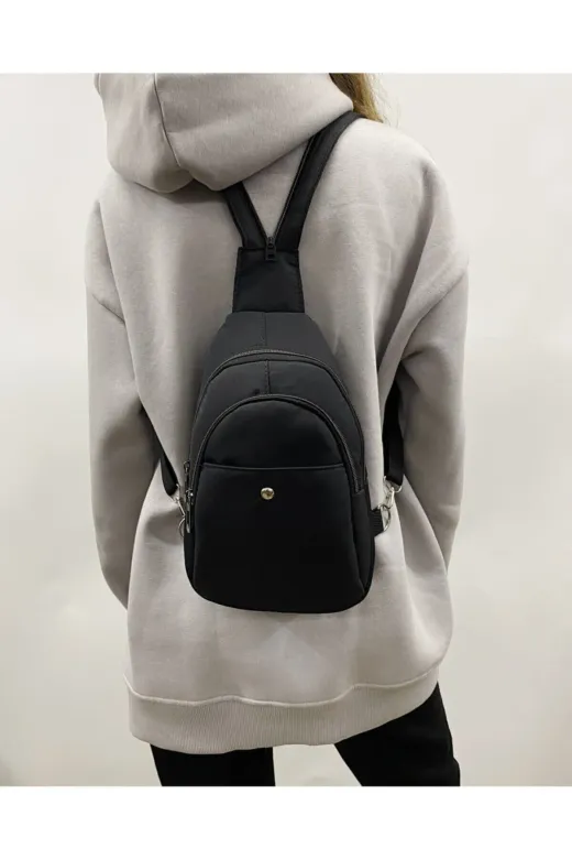 Moda West TYC00041850406 Siyah Su Geçirmez Kumaş Özellikli Kadın Bel Ve Sırt Çantası