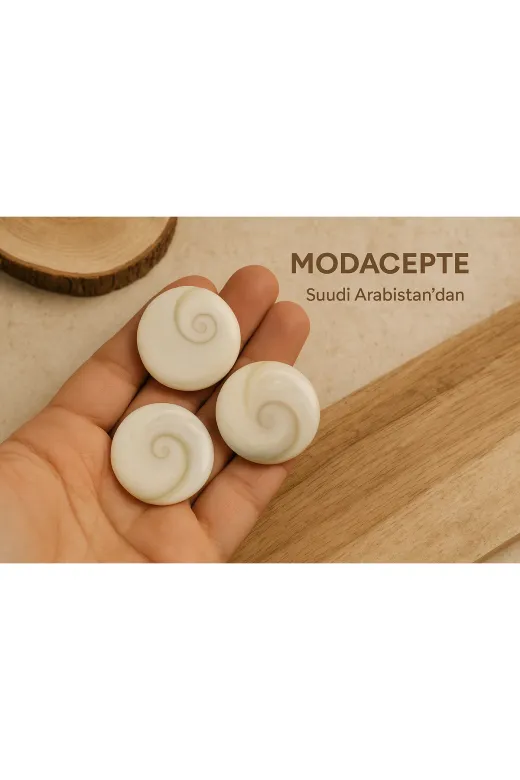modacepte Y1Y148 Doğal Yılancık Taşı Operculum 40 Adet (Erkek Ve Dişi )