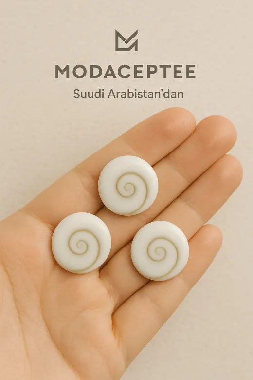 modacepte Y1Y148 Doğal Yılancık Taşı Operculum 40 Adet (Erkek Ve Dişi )
