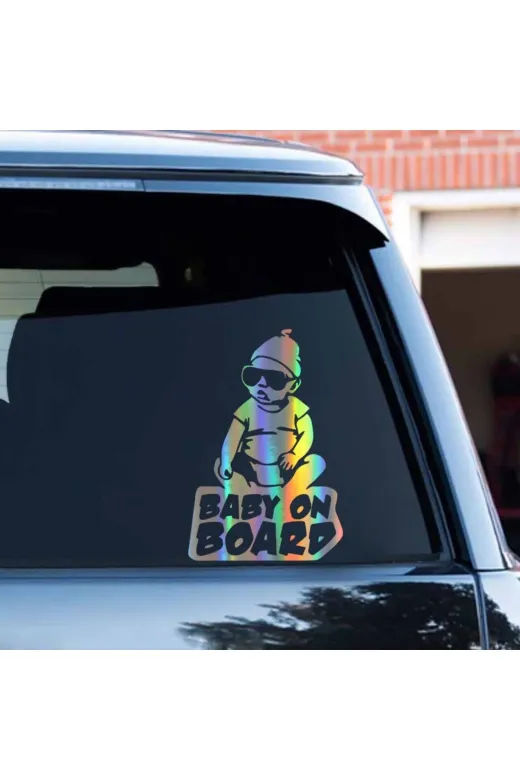 Modatools ASDFGHJKL3598 Arabada Bebek Var Hologram Sticker Renk Değiştiren Araba Sticker