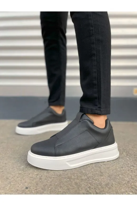 MODE STEP MSTPJY74840964215 Jy007 Alba Bağcıksız Cilt Erkek Günlük Sneaker Ayakkabı Cbt Siyah