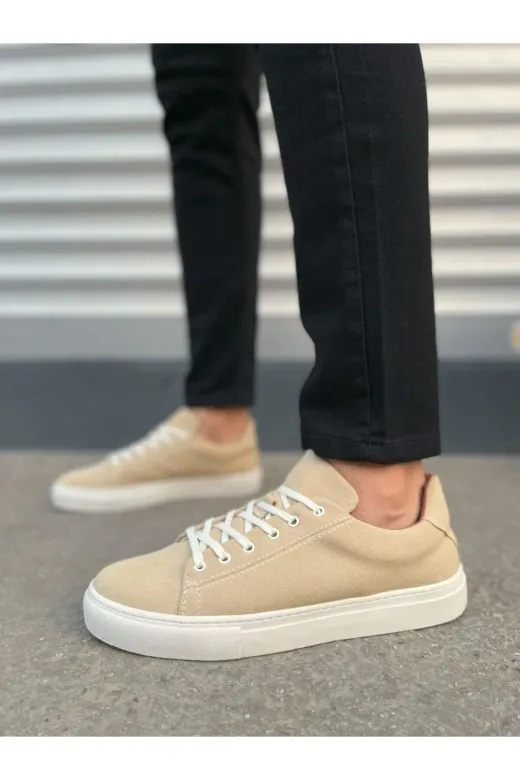 MODE STEP MSTPJY76494639412 Jy122 Mode Bağcıklı Süet Erkek Günlük Sneaker Ayakkabı Sbt - Bej