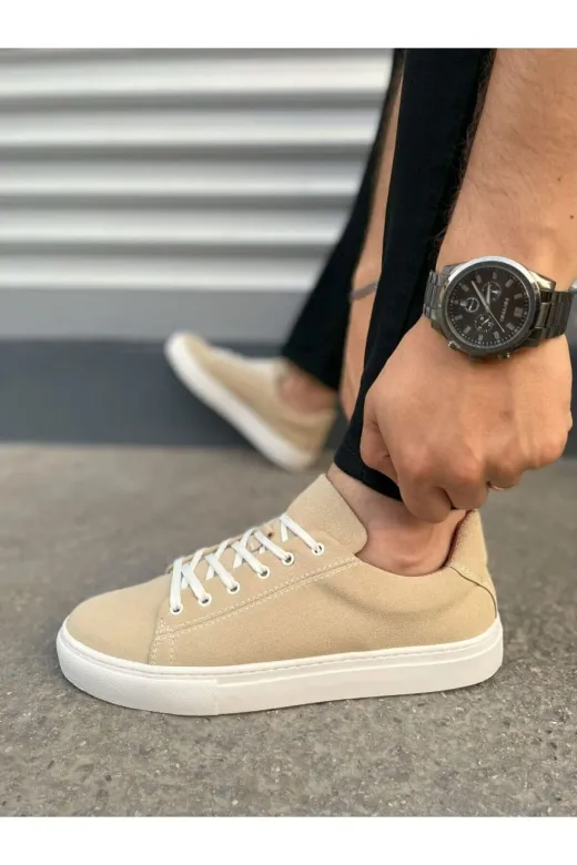 MODE STEP MSTPJY76494639412 Jy122 Mode Bağcıklı Süet Erkek Günlük Sneaker Ayakkabı Sbt - Bej