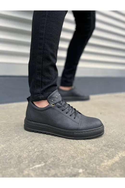 MODE STEP MSTPJY83945632925 Jy152 Cool Bağcıklı Cilt Erkek Günlük Spor Klasik Ayakkabı Cst - Siyah