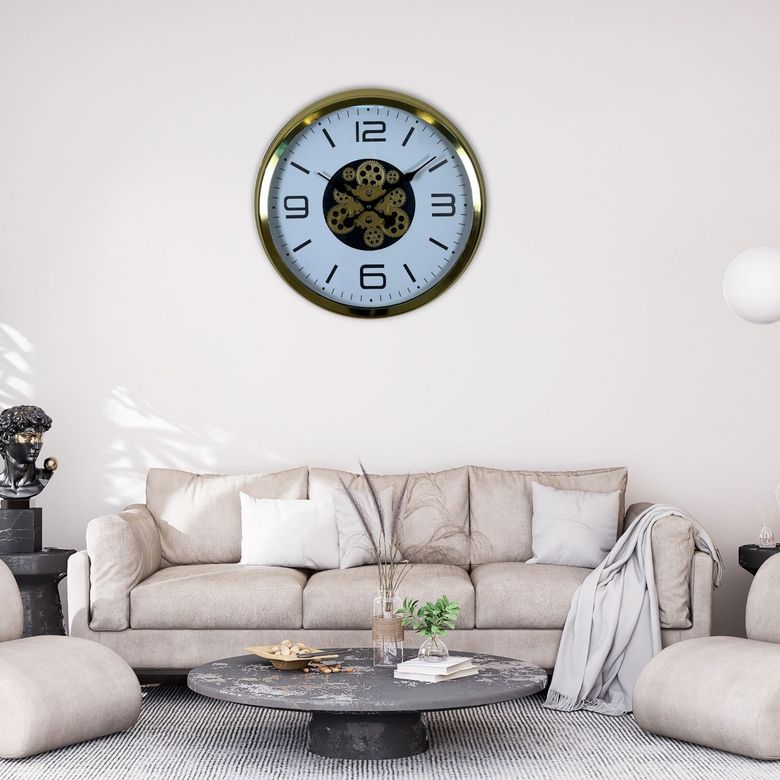 Modern Prestige Gold 60 Cm Çarklı Duvar Saati