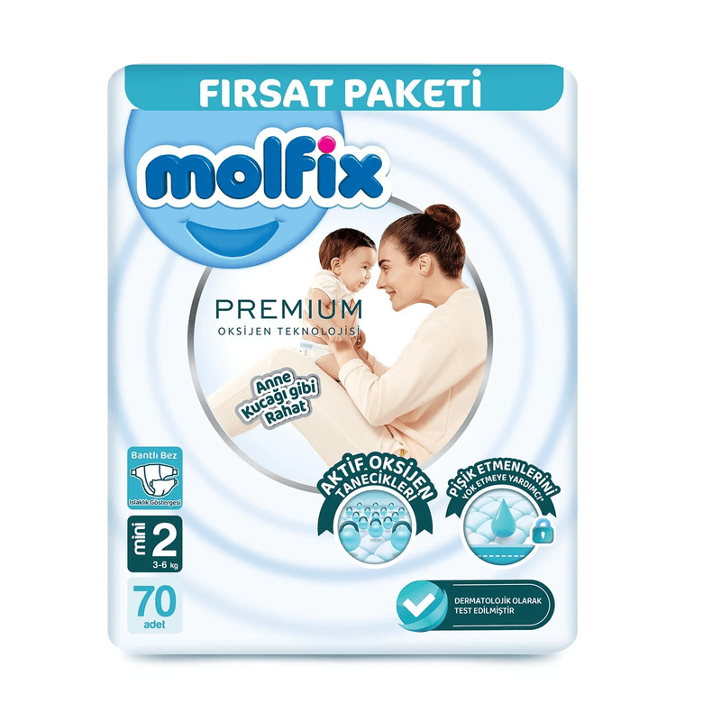 Molfix 19RDIvkBts Premium Fırsat, 2 Beden 70 Adet