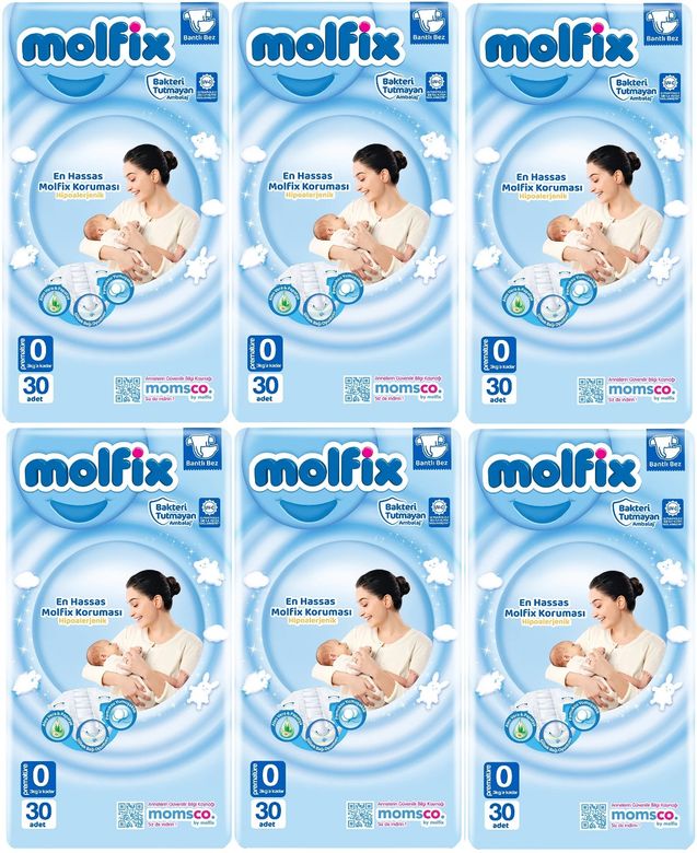 Molfix Bebek Bezi Ekonomik 0 Beden 0-3 KG Prematüre 180 Adet